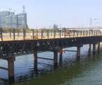 七里湖二场框架桥处跨新开河钢便桥施工